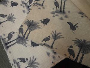 Ткани Tradescant and Son коллекция Ibis Toile De Jouy, серый рисунок,
